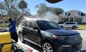 Mobile detailing a Ford Explorer in Jacksonville FL